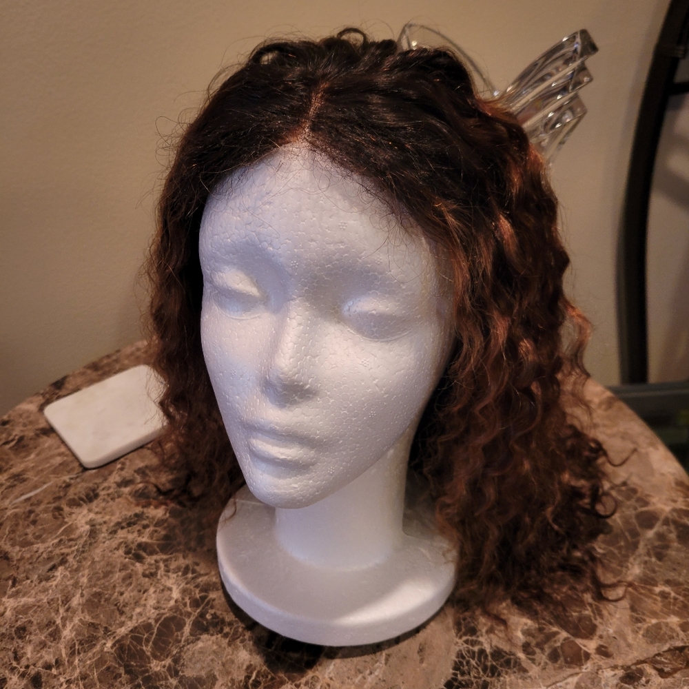 Human Hair 4C Kinky Edge Deep Wave Lace Front Wig